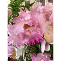 Wieniec na drzwi Różowe Kwiaty Irysy i Maki 75 cm